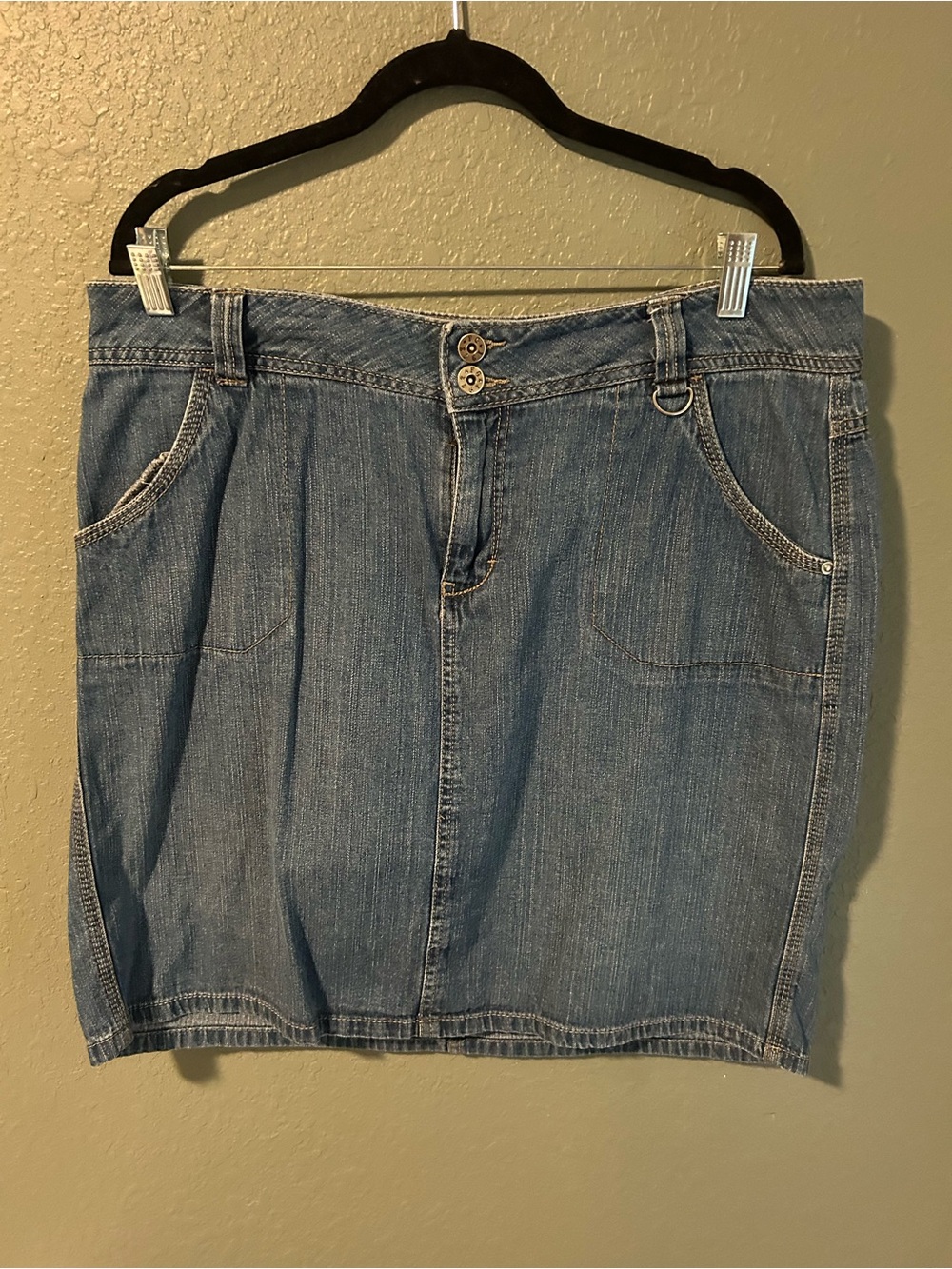 1990’s/2000’s Faded Glory blue denim skirt size 14 #denim